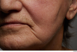 and more Face Mouth Cheek Skin Woman White Chubby Wrinkles Studio photo references